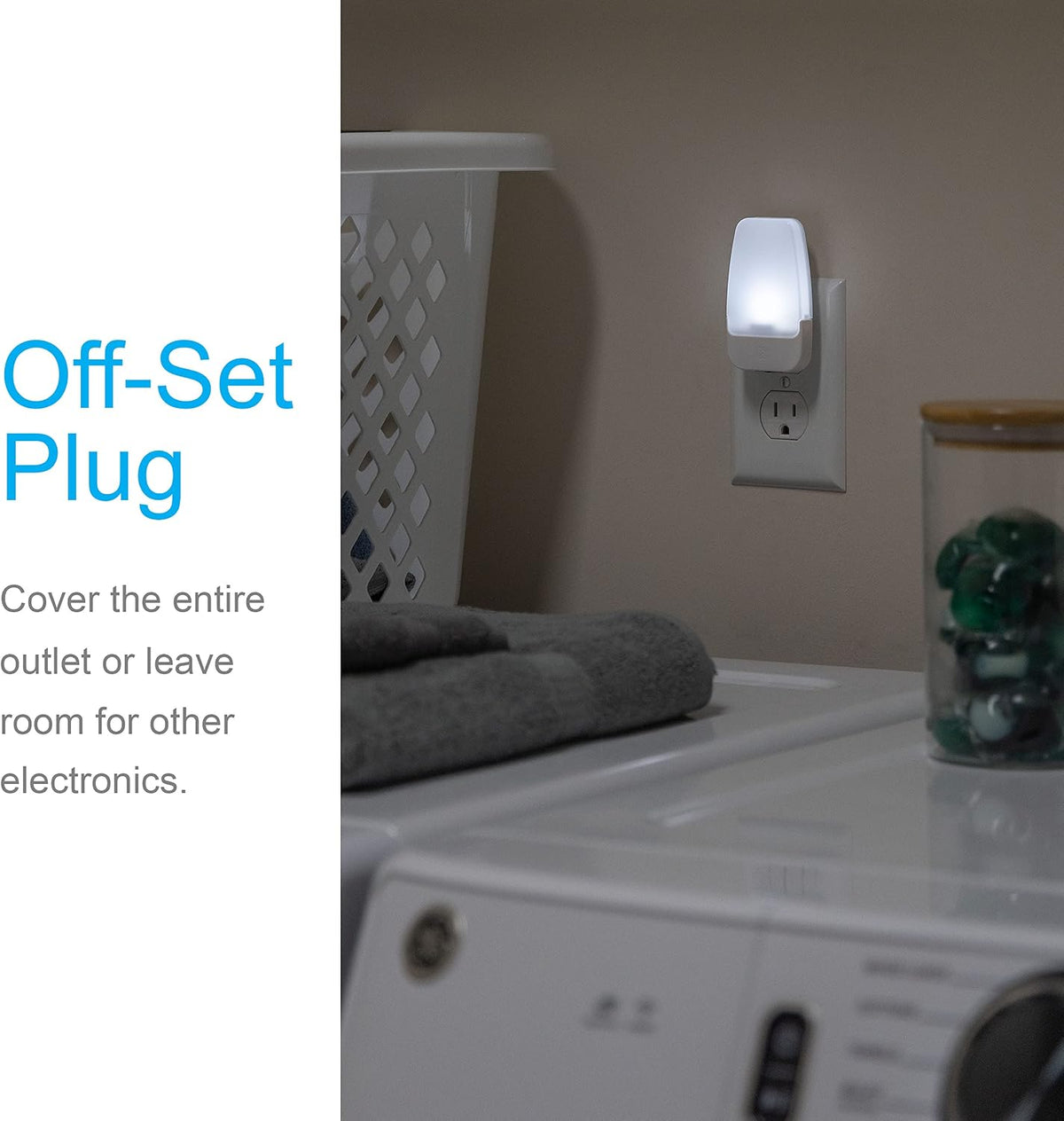 GE Plug in Night Light, Dusk to Dawn Sensor, Cool White 5000K, 4 Pack