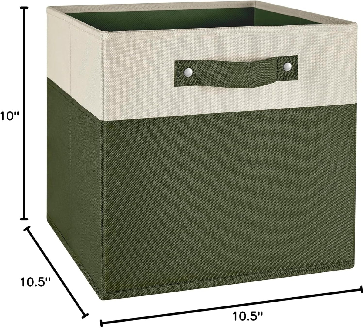 RiverRidge Two-Tone Folding Storage Bins - 2-pack of 10in Tall Olive Cubes