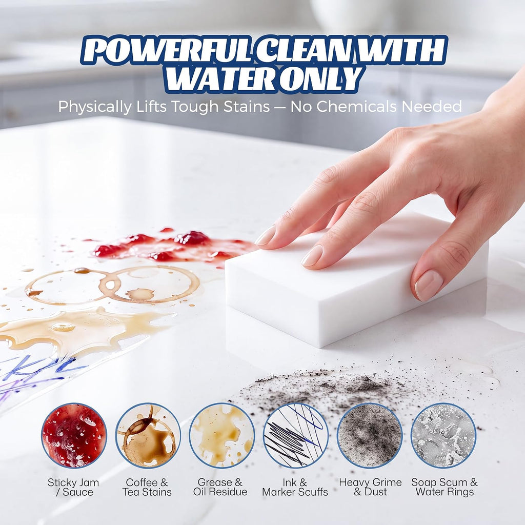 Magic Sponge Eraser 30Pack, 2X Density Melamine Foam Pads Bulk