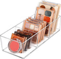 JessLab Acrylic Makeup Organizer, 3-Compartment Clear Bathroom Drawer Tray
