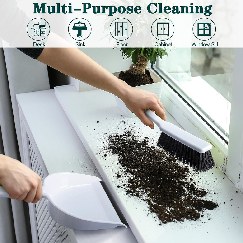 Zubebe 6 Pcs Mini Dustpan and Brush Set, Small Broom and Dustpan Set