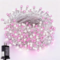 WISD Christmas Lights 43ft 200 LED Fairy String Lights with 12 Modes and Memory, Plug in String Lights for Indoor Outdoor Christmas Tree Home Garden Wedding Party Decoration, Pink+White