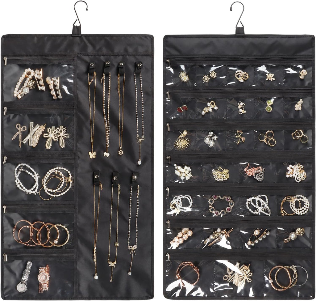Zilink Hanging Jewelry Organizer for Closet Jewelry Holder Organizer, Black
