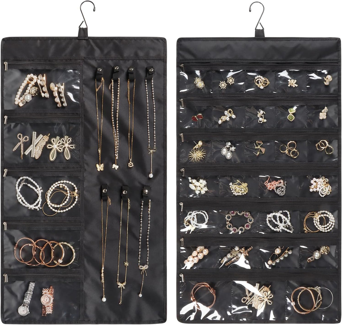 Zilink Hanging Jewelry Organizer for Closet Jewelry Holder Organizer, Black