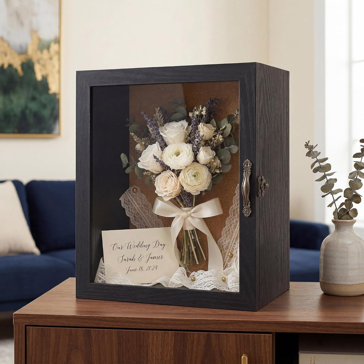 5 Inch Extra Deep Shadow Box Frame, 8x10 Black for Memorabilia Display
