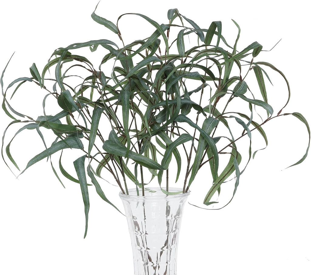 6pcs Artificial Willow Eucalyptus Stems,Long Leaves