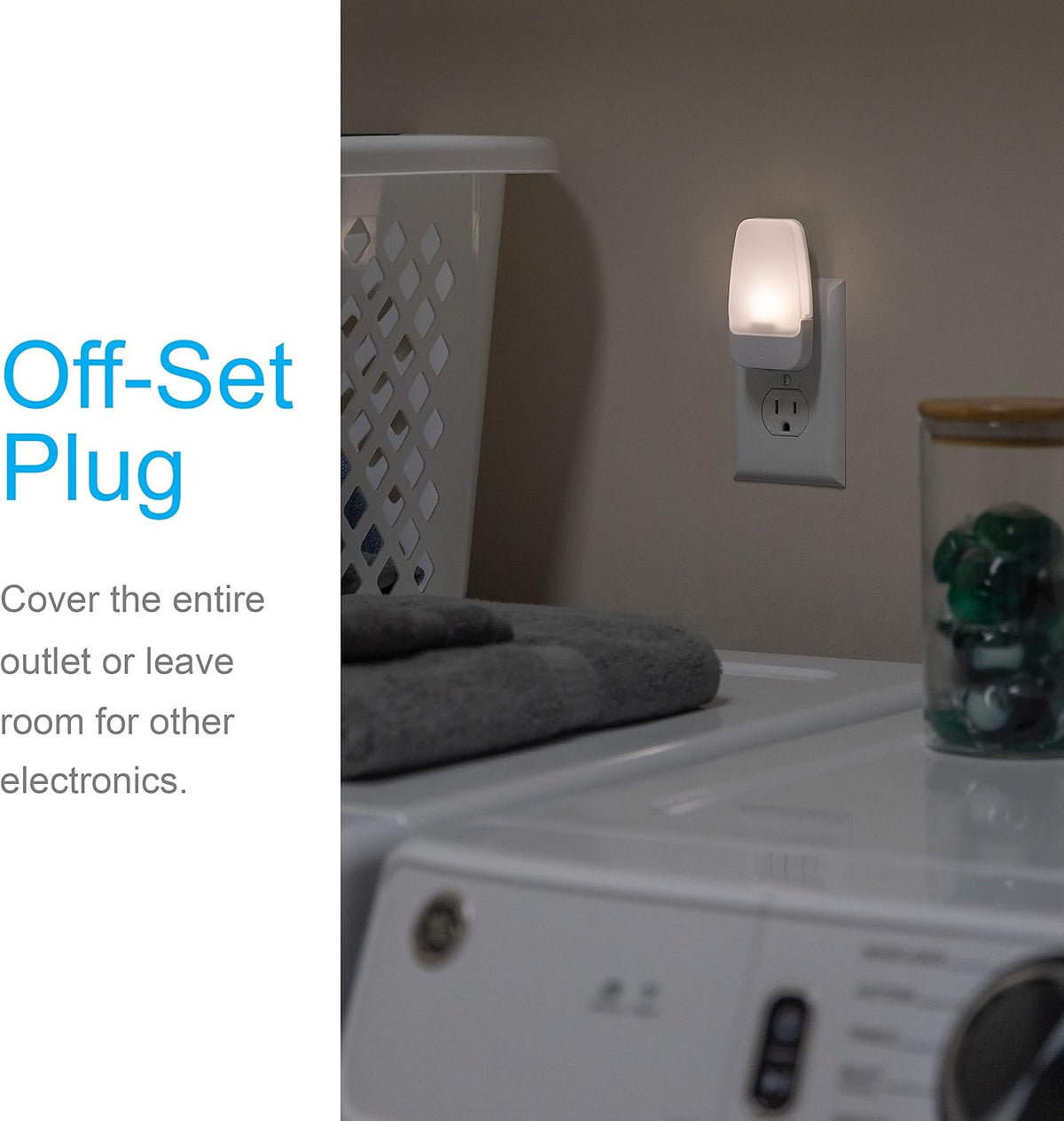 GE Plug in Night Light, Dusk to Dawn Sensor, Warm White 3000K, 4 Pack