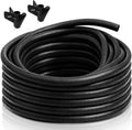 30FT 1/2 inch Split Wire Loom Tubing Kit with 2 Clamps - Flexible Abrasion Resistant Conduit for Automotive, Mechanical Cable Protection