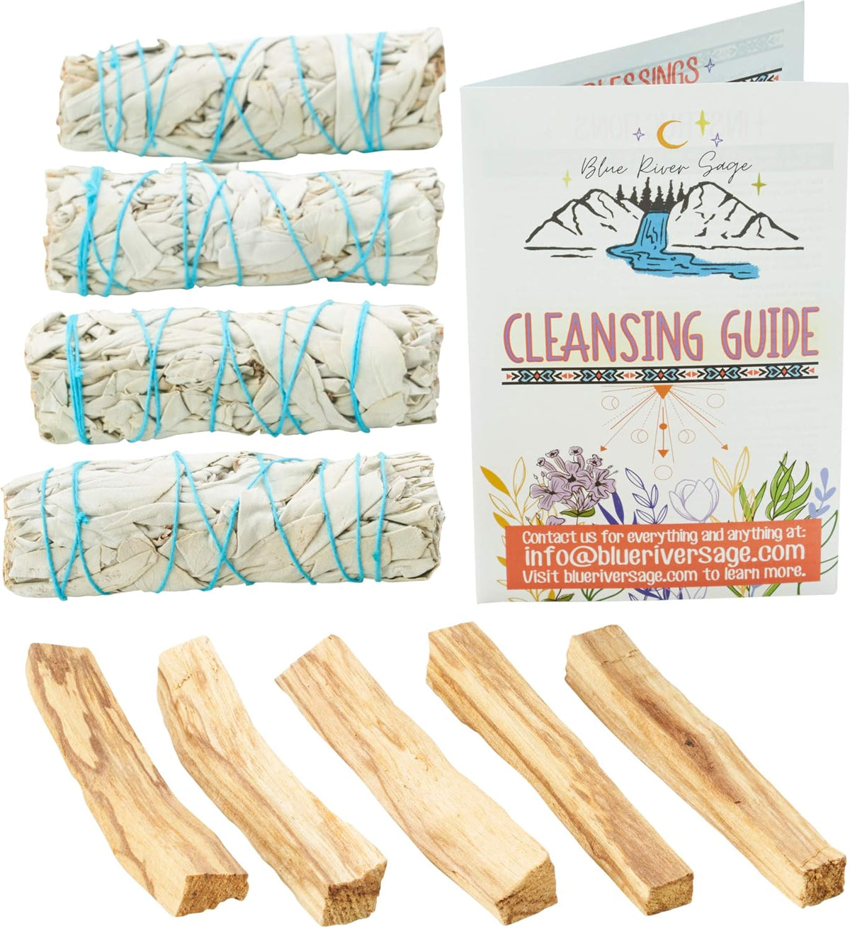 White Sage Smudge Sticks (4) + Palo Santo Sticks from Peru (5)