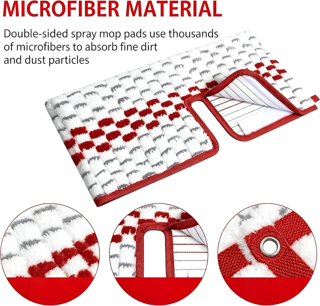 4packs Reusable Microfiber Spray Mop Pads Compatible with Ocedar Promist MAX Spray Mops Refill for Oceda ProMist Dust Mop, Dual-Action Washable Flip Mops Pads Replacement for Dry Wet Floor Cleaning