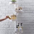 shuang qing 4-Tier Corner Shower Caddy Tension Pole Organizer, White
