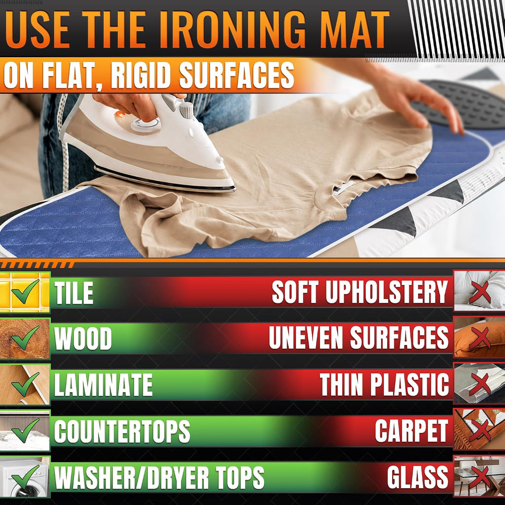 3-in-1 Ironing Mat for Table Top, 39.2" x 17.9", Magnetic Edges