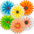Zhehao 6 Pcs Metal Flower Wall Art Outdoor, Elegant Color, 10 Inch