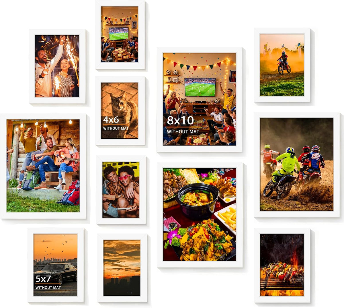 DUENPY 12 Pack Gallery Collage Frame Mixed Sizes White