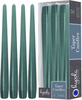 Hyoola Tall Taper Candles - 12 Inch Sage Green Unscented Dripless Taper Candles - 10 Hour Burn Time - 12 Pack