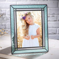 J Devlin Windsor Blue and Green Glass Picture Frame, 5x7 H/V