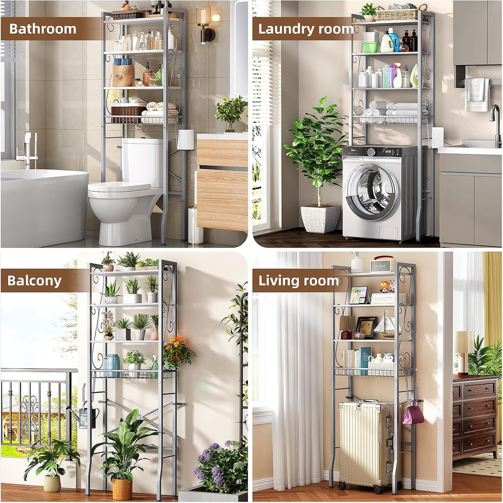 Over-The-Toilet Storage Rack 4-Tier Bathroom Shelf Toilet Organizer