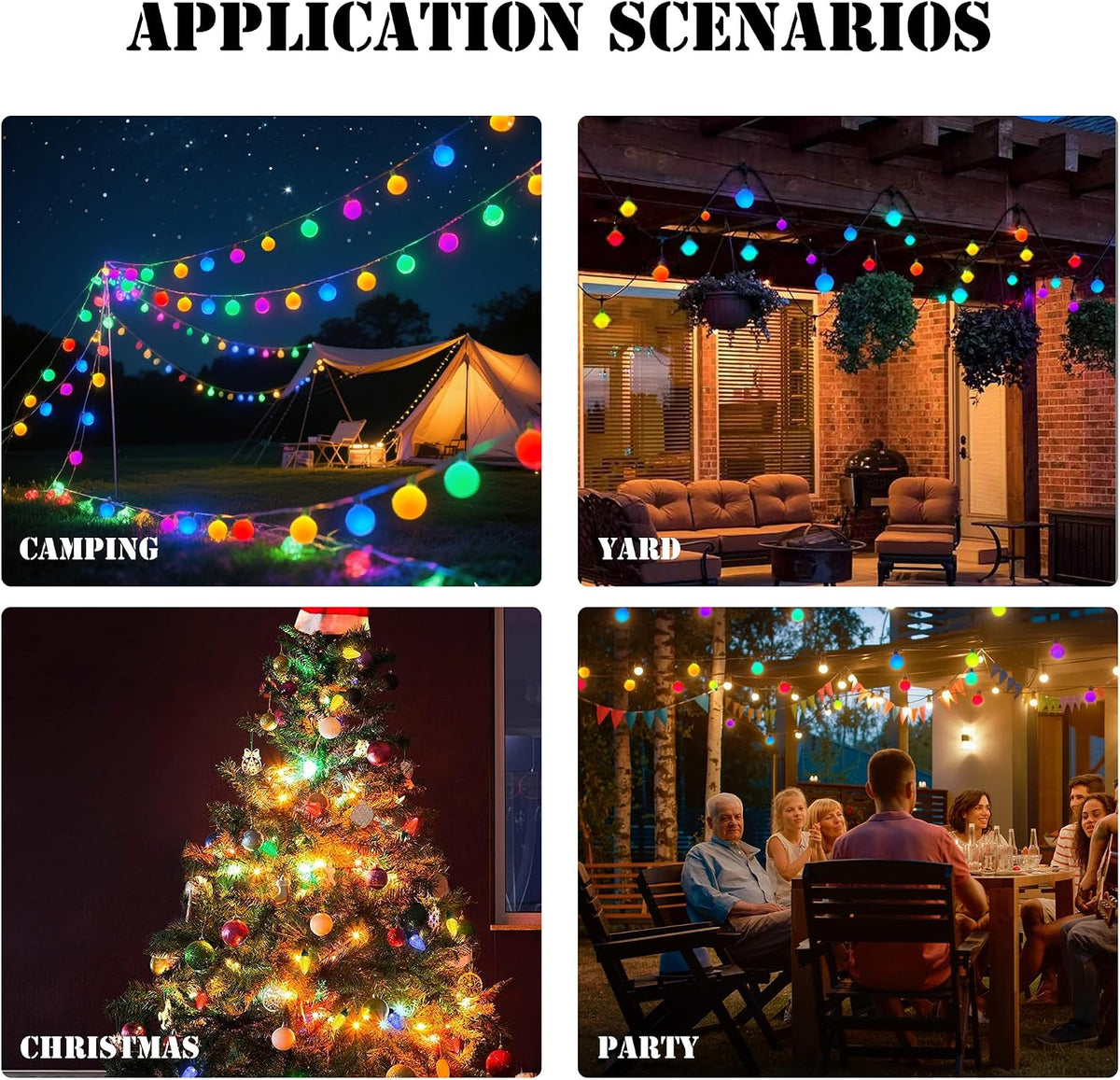 LiuZpatial 33 FT 100 LED Smart Globe String Lights Indoor
