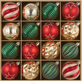 JORNOY Christmas Ornaments Set, 16ct Shatterproof Christmas Ball Ornaments Bulk for Xmas Decorations - 2.36 inch Plastic Decoative Hanging Ornaments for Xmas Tree Decor, 16ct, Red & Green & Gold