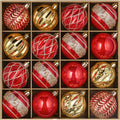 JORNOY 16CT 2.36 Inch Christmas Tree Ornaments, Red & Gold