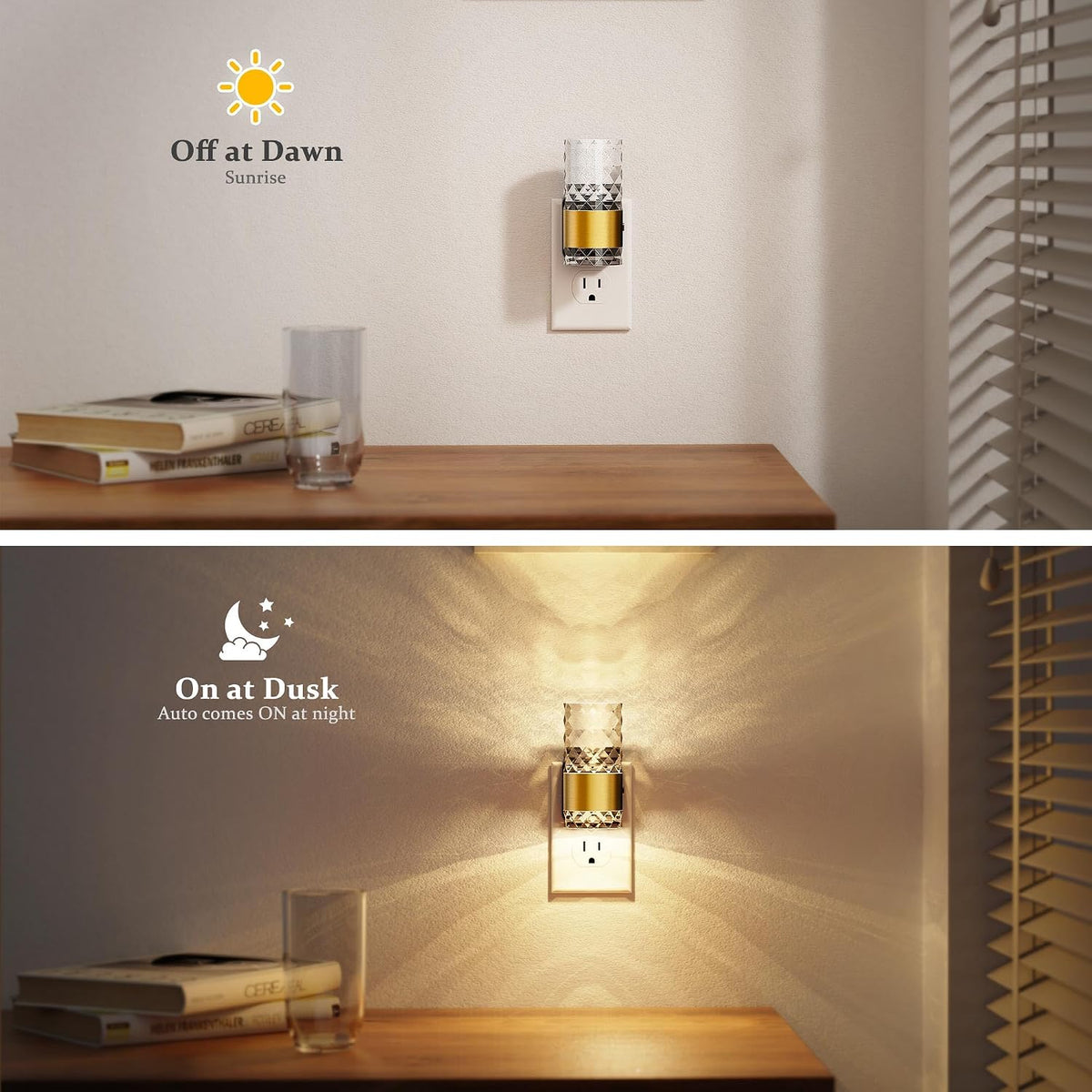 JandCase Night Light, Automatic Night Lights Plug into Wall, 3000K LED