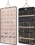 BAGSMART Hanging Jewelry Organizer Necklace/Earring/Ring 2-Sided XL Black