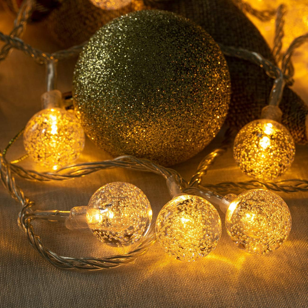 AWQ 100LED 49FT Globe Crystal Bubble Lights for Christmas Tree Warm White