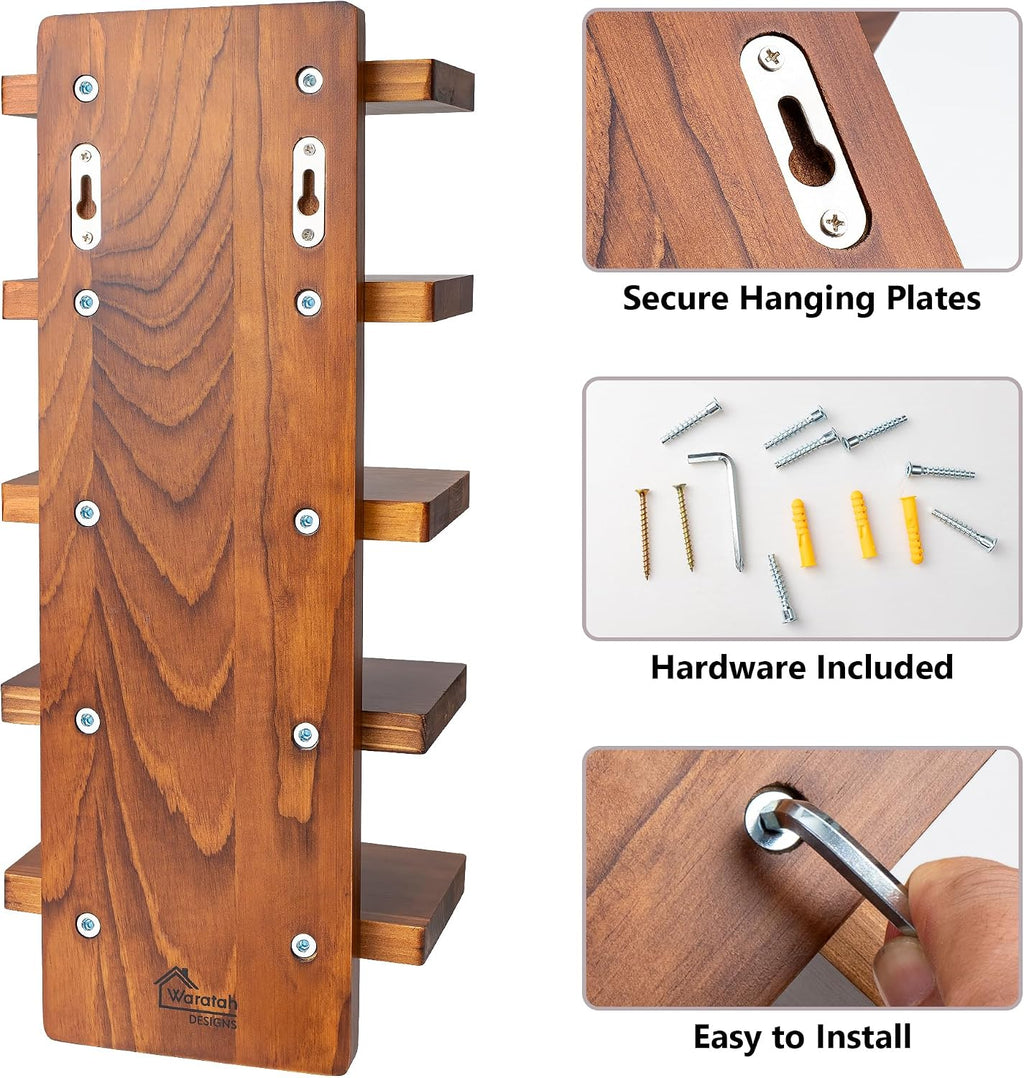 Sunglasses Organizer, Wall Mount Wood Sunglass Holder Rack