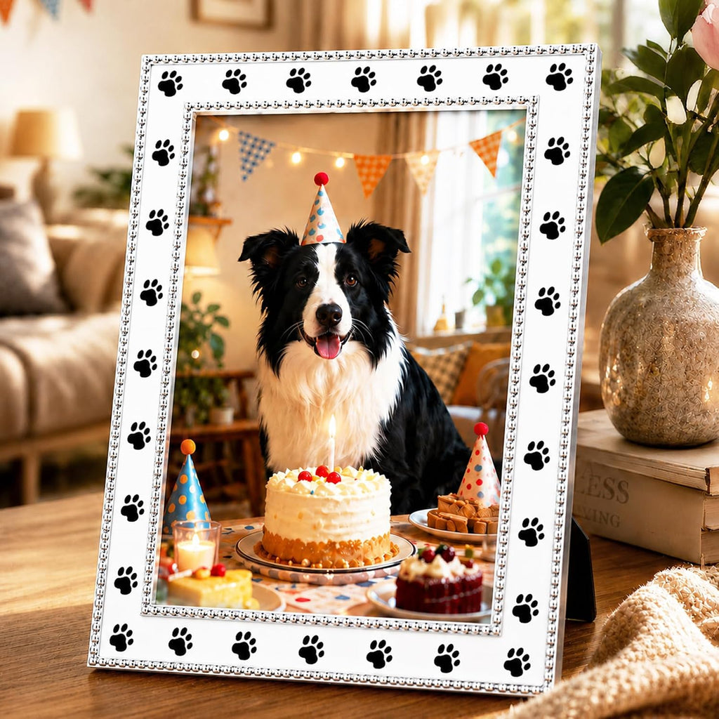 Dog Picture Frame - 8x10 Metal Cute Picture Frames,Pet Memorial Gifts for Dogs Perfect for Home Decor, Office Desk & Gifting to Pet Lovers
