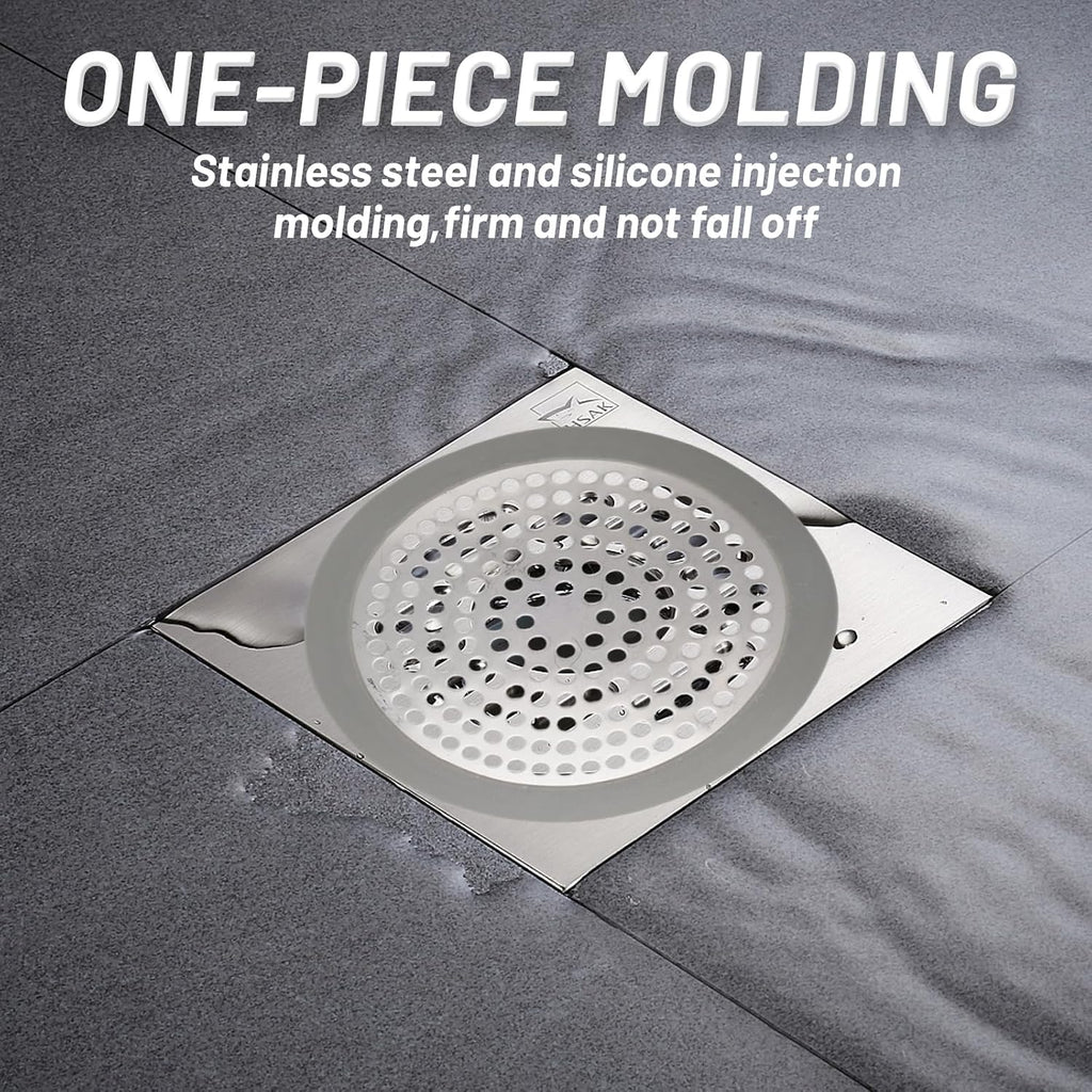 2PCS Shower Drain Hair Catcher, Weighted Metal Bathtub Drain Strainer