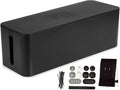 Iron Forge Cable Large Cable Management Box, Black, Includes Cable Sleeve