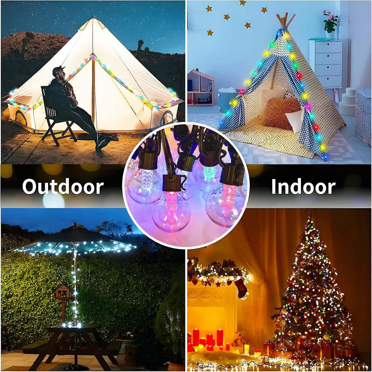 10FT Color Changing String Lights Outdoor LED Patio Lights