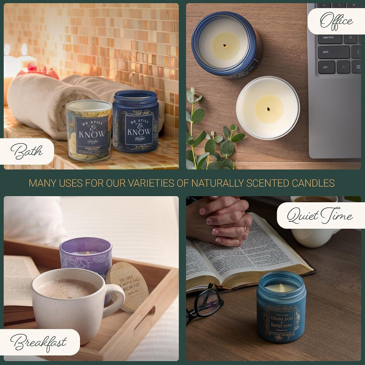 Christian Art Gifts Soy Wax Scented Candle: Love is Patient Bible Verse