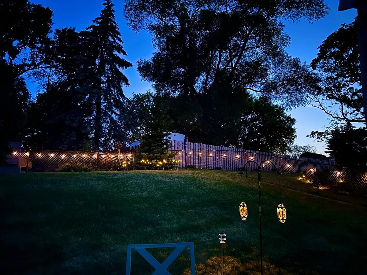 Brightech Ambience Pro Solar Powered Outdoor String Lights, 48 ft Commercial Grade Waterproof Patio Lights, 15 Edison Bulbs, Shatterproof LED String Lights for Outside, Porch - 1W Soft White