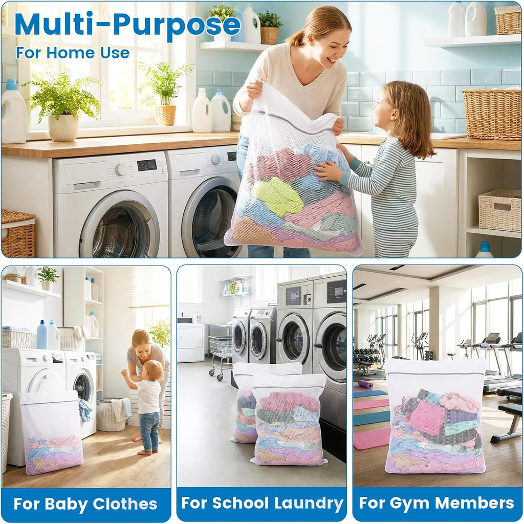 Dntorx 3 Pack X-Large + XX-Large + XXX-Large Mesh Laundry Bag for Delicates
