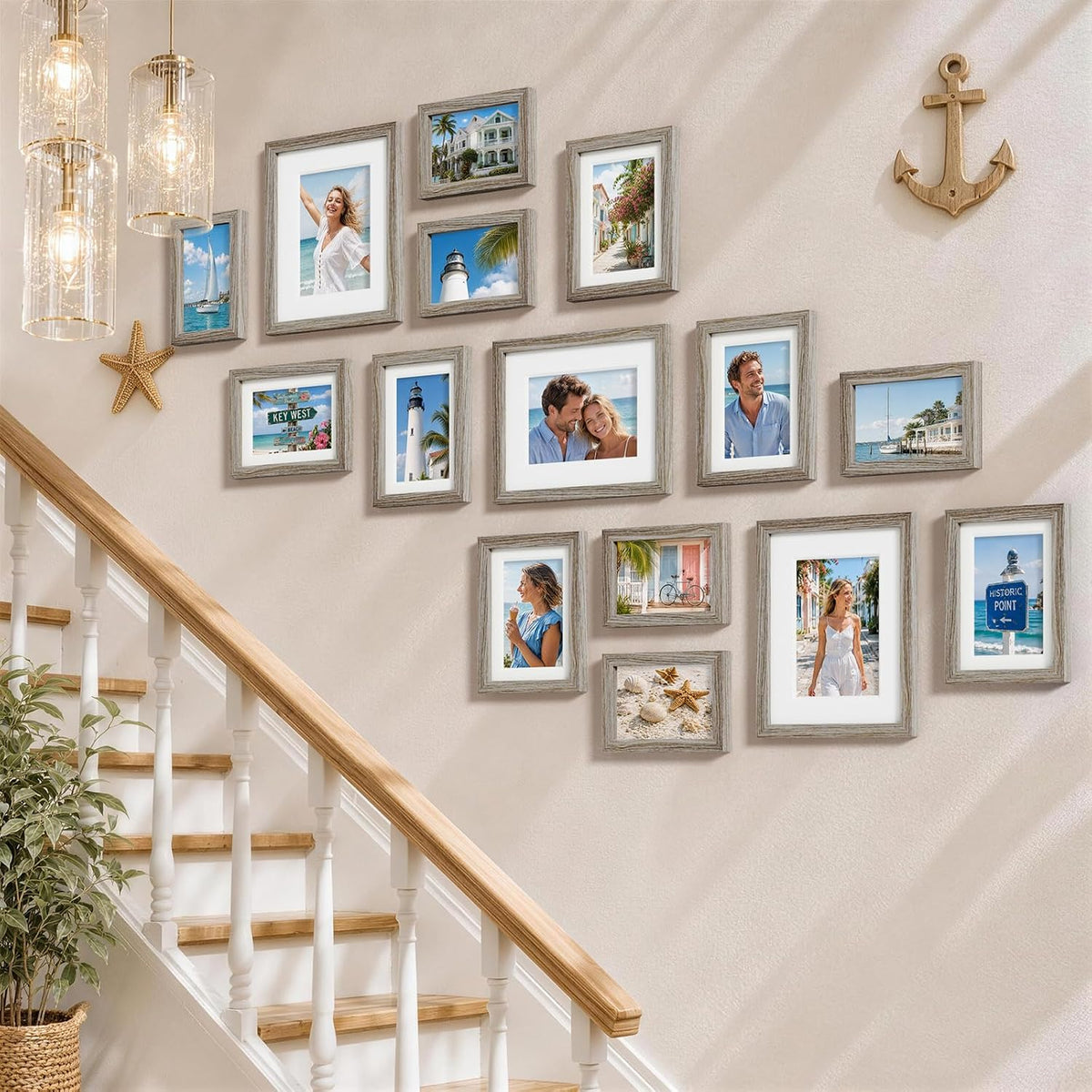 Pallene 15 Pack Picture Frames Collage Wall Decor, Dark Grey