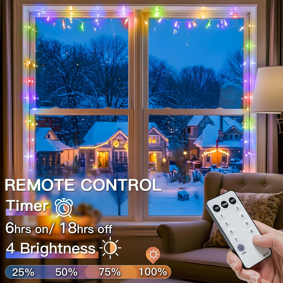 suddus Connectable Christmas Lights with Remote, Multicolor String Lights with Timer, 66ft 200 Led Fairy Lights Plug in for Xmas Tree, Bedroom, Dorm, Yard, Garden, Party, Indoor, Outdoor Decorations