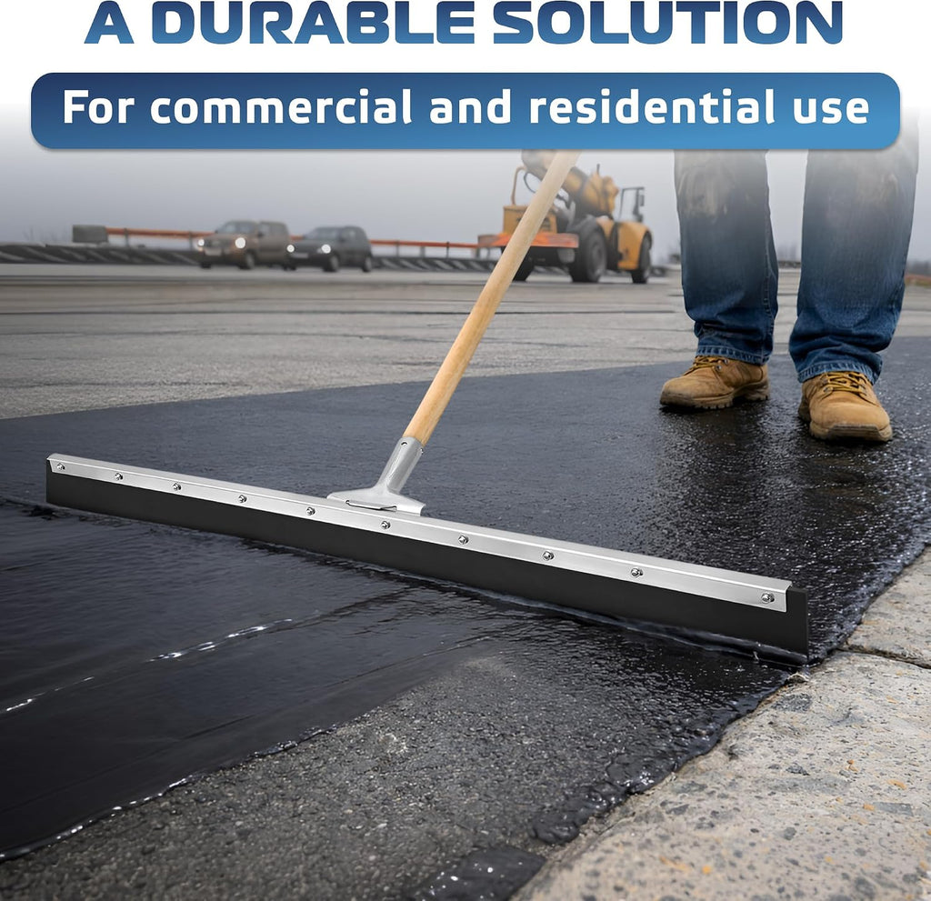 DSV Standard Garage Floor Squeegee 36’’, Large Neoprene Blade Asphalt Squeegee, Taper Pole Connection - Handle Sold Separately for Tiles, Concrete and Asphalt