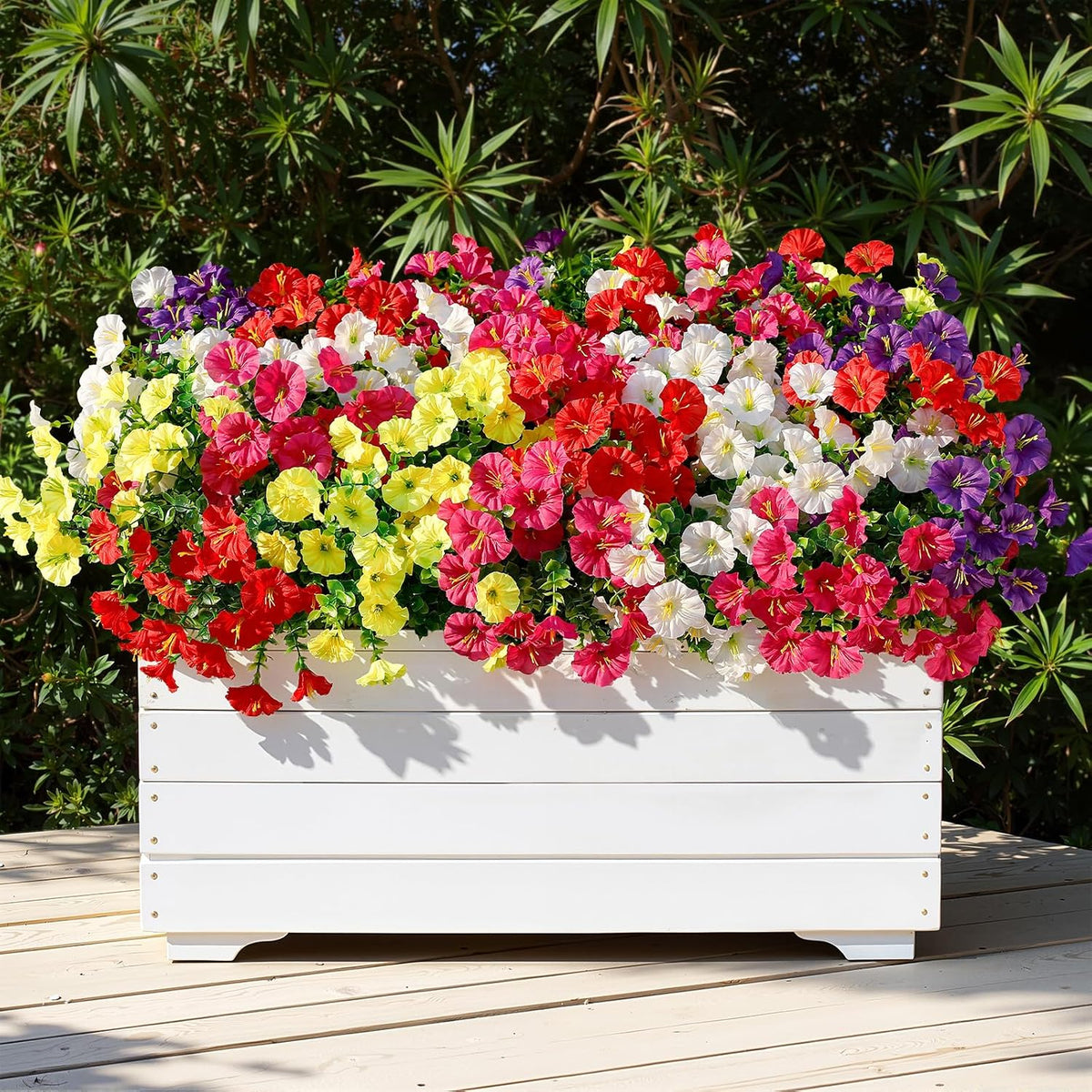 Alupssuc 24 Bundles Artificial Petunia Flowers UV Resistant for Outdoor