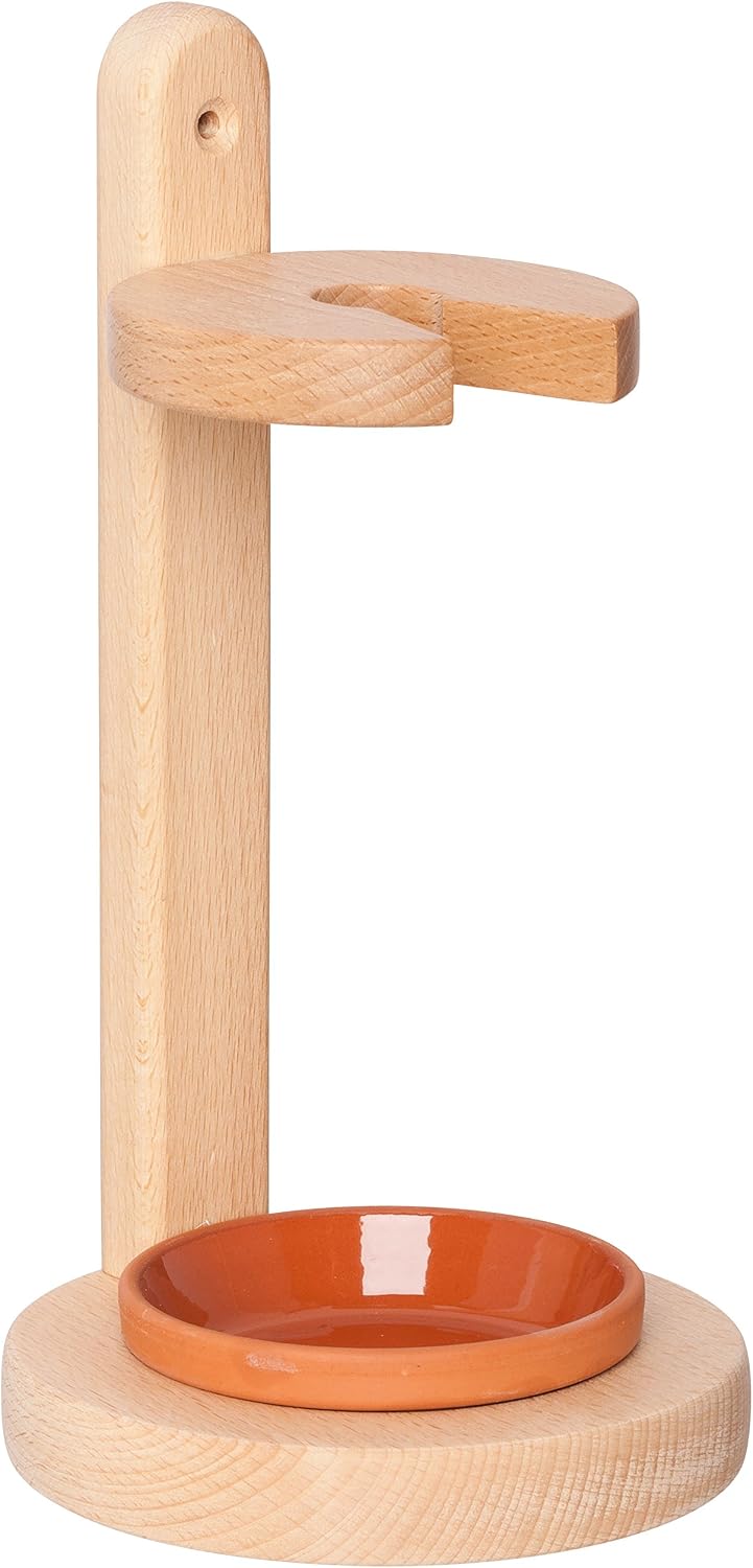 Redecker Toilet Brush and Stand, Tampico Fiber, Oiled Beechwood