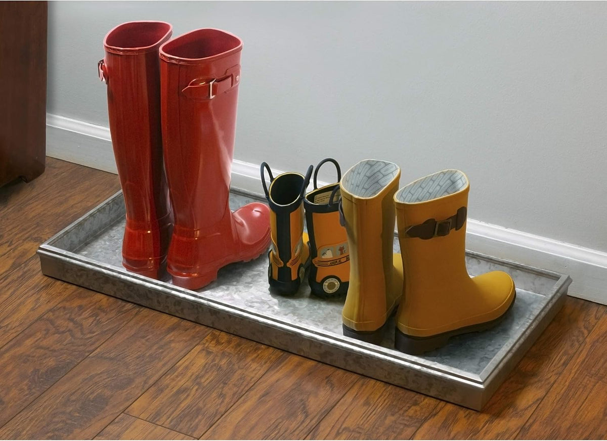 Good Directions Medium Boot Tray, 30-Inch Galvanized Gray Shoe Tray