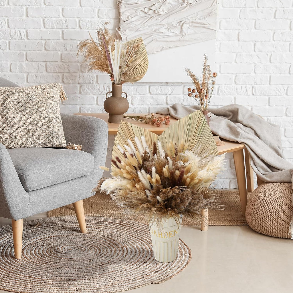 202 Pcs Boho Dried Pampas Grass Decor Bulk