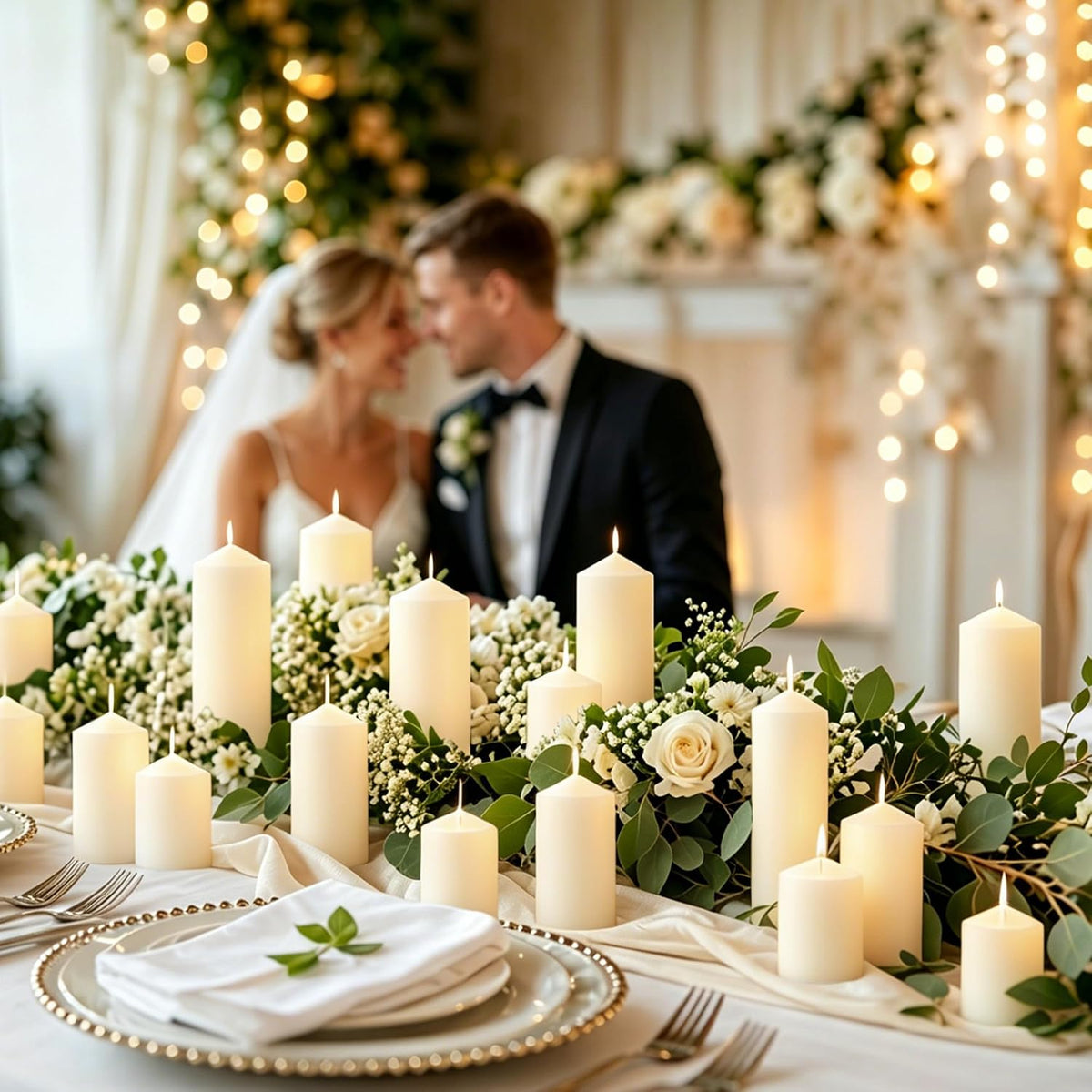 18-Pack Ivory White Pillar Candles Bulk Set, 2x3, 2x4, 2x6 Inch
