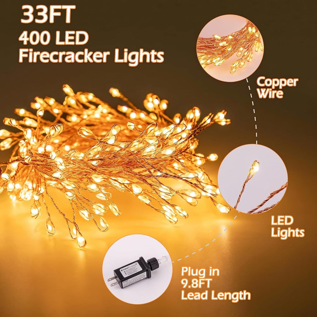 Minetom Fairy Lights Plug in, String Lights for Christmas Tree Decoration