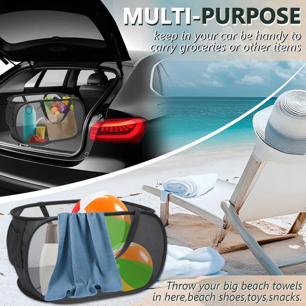 Collapsible Laundry Hamper Basket,Pop Up Mesh Bag for Laundry Room