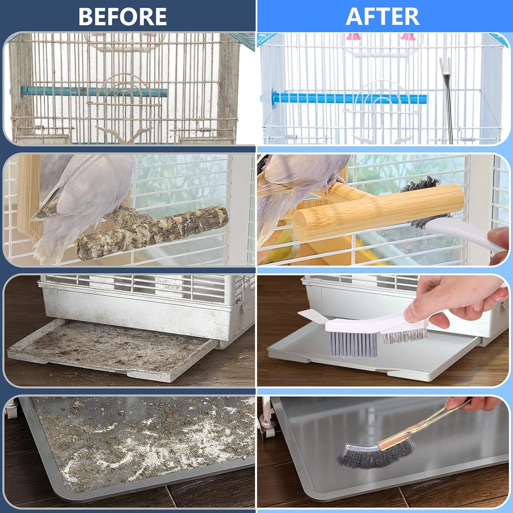 XANGNIER Bird Cage Cleaner Brush Kit Accessories,4 Pcs