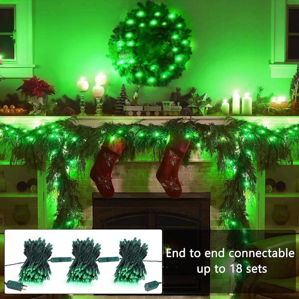 Brizled 5MM Green Gentle Twinkle Christmas Tree Lights, 100 LED Connectable