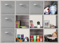 11x11 Inch Storage Bins Cubes, Fabric Foldable Storage Box, Collapsible Closet Organizer for Clothes, Blankets, Office, Bedroom, Living Room, Shelf Cabinet, Bookcase, Gray, 5 Pack