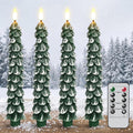 Christmas Tree Flameless Taper Candles Battery Operated Remote Timer