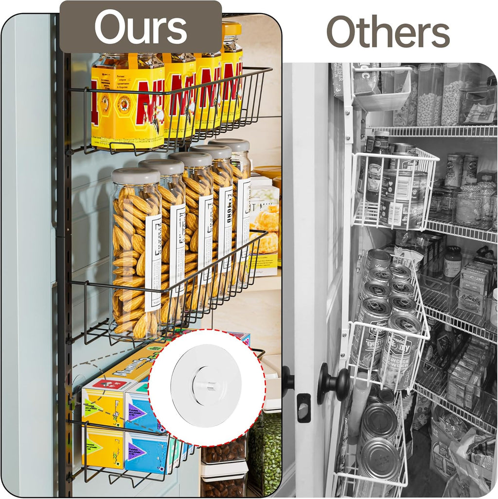 Delamu Adjustable Cabinet Door Organizer, 6 Tier Hanging Spice Rack